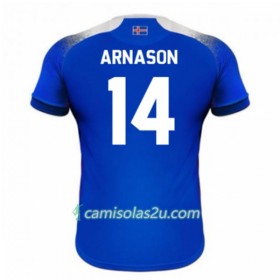 Camisolas de Futebol Islândia Arnason 14 Equipamento Principal Copa do Mundo 2018 Manga Curta